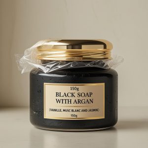 Savon Noir à l’Argan – Vanille, Musc Blanc & Jasmin image 2
